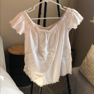 Off the shoulder white blouse